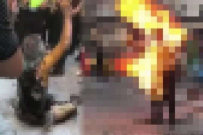 Galata Kulesi'nin önünde bir kişi kendini yaktı