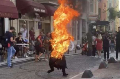 Galata Kulesi Meydanı'nda kendini yakan kişi öldü