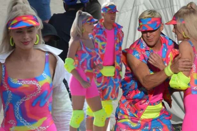 'Barbie' filminin başrol oyuncuları objektiflere takıldı