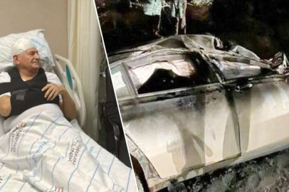 Binali Yıldırım'ın kaza yaptığı aracın fotoğrafı