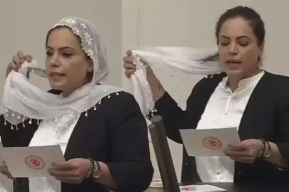 HDP'li Remziye Tosun başındaki tülbenti çıkarıp yere attı!