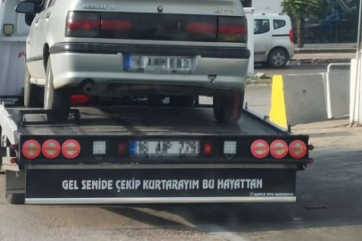 Bursa'da bir çekici, yazdığıyla güldürdü