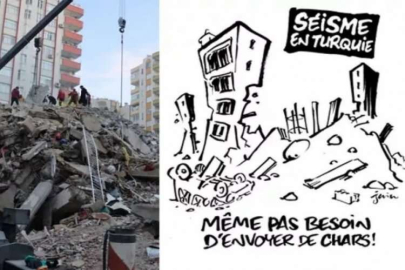 Fransız dergi Türkiye'deki depremle alay etti!