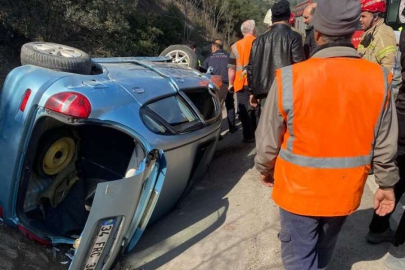 Kontrolden çıkan otomobil takla attı