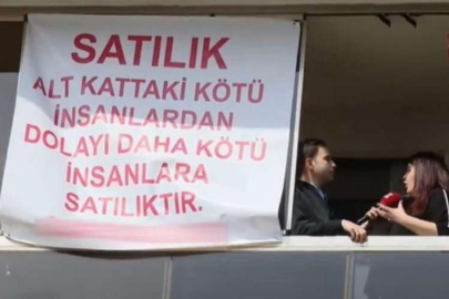 Evini satılığa çıkarıp bu ilginç pankartı astı!