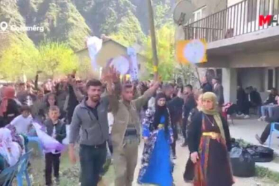 Hakkari'de HDP'li milletvekili adayları, PKK'lı teröristler tarafından karşılandı