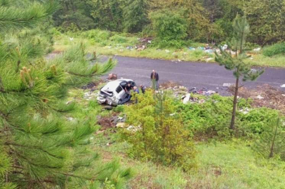 Otomobil uçuruma devrildi!