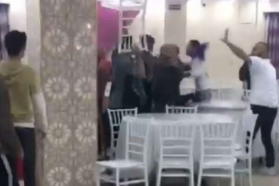 Bursa'da düğünde meydan kavgası, masa ve sandalyeler havada böyle uçuştu!