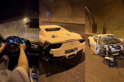 Ünlü modifiyeci Ünal Turan, Ferrari ile kaza yaptı