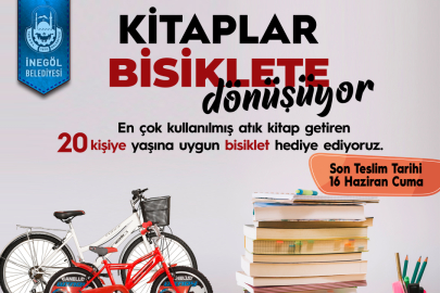 Kitaplar İnegöl Belediyesi İle Bisiklete Dönüşüyor