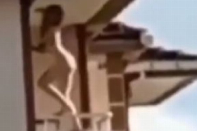 İstanbul'da bir kadın balkonda çırılçıplak twerk yaptı!