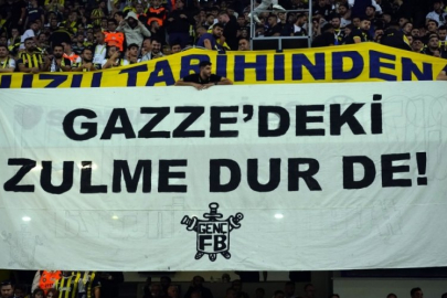Fenerbahçe tribünlerinden Filistin'e destek