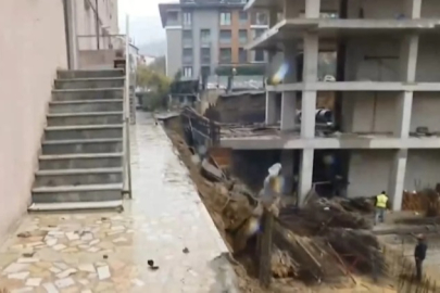 Üsküdar'da inşaat yolu çökertti, kavga çıktı