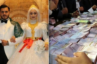 Takı töreni 4 saat sürdü! 3 kilo altın, 12 milyon lira para takıldı