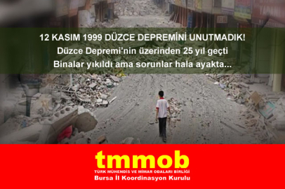 12 Kasım 1999 Düzce Depremi Yıl Dönümünde: Deprem Gerçeğiyle Yüzleşmeliyiz