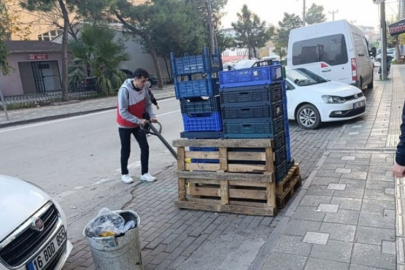 Kaldırım işgali yapan esnafa uyarı!