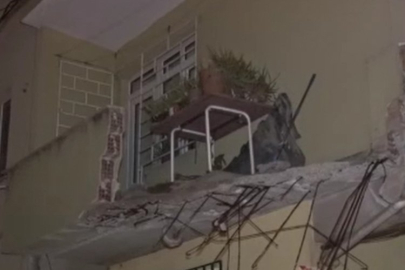 5 katlı binanın balkonu çöktü