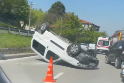 Bursa'da yürekleri ağza getiren kaza! Ters döndü...