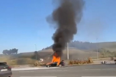 Bursa otobanında alev alev yandı!