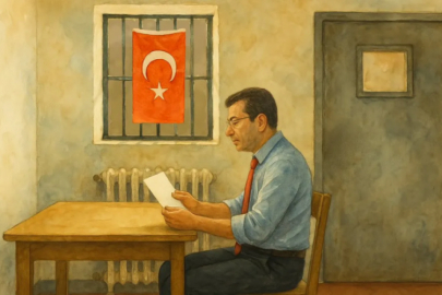 Ekrem İmamoğlu cezaevindeki hücresini çizdi, bayrak çağrısını yineledi