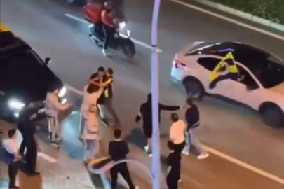 Bursa'da şampiyonluk kutlamasında trafik durdu, yumruklar konuştu