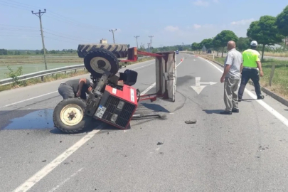 Samsun'da otomobilin çarptığı traktör sürücüsü yaralandı
