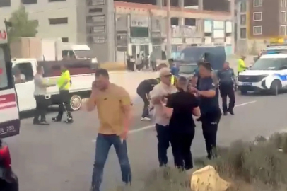 Düzce'de otomobilin yayaya çarptığı anlar