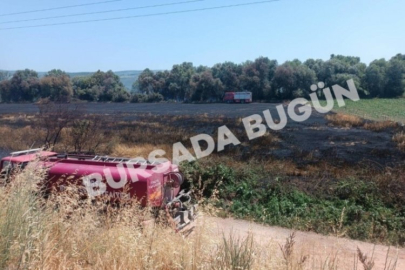 Bursa'da rüzgarın etkisiyle 15 dönüm tarla kül oldu!