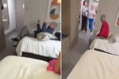 Otel odasında korku dolu anları! Genç kızlar telefona sarıldı