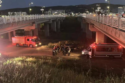 Sürücüsünün kontrolünden çıkan otomobil Kızılırmak Nehri'ndeki köprüden düştü: 2 yaralı