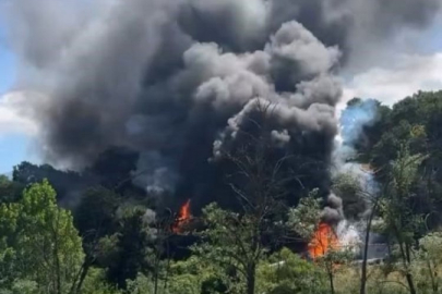 Bursa'da önce tır yandı sonra orman!