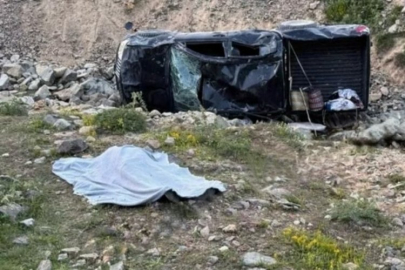 Kamyonet şarampole devrildi!