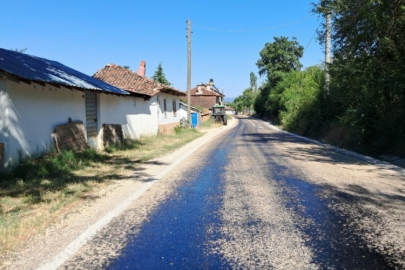 Bir ilçeyi Bursa'ya bağlayan yol sıcaktan eridi!