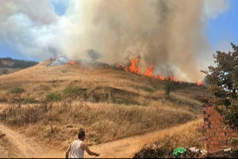 Manisa'da tarım arazisinde çıkan yangın ormana sıçradı