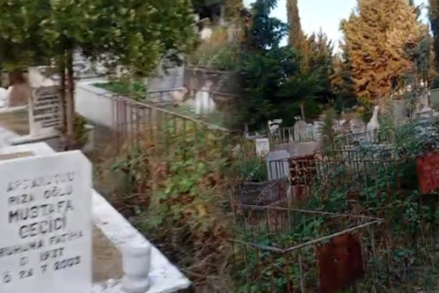 Bursa'da mezarlıkta ilginç olay! Şaşkınlığını gizleyemedi