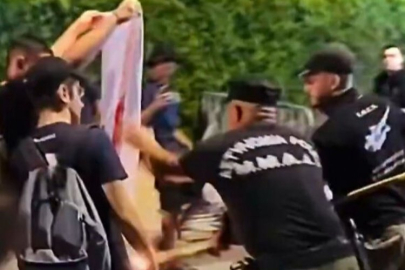 Rumlardan alçak provokasyon: KKTC bayrağını yakmak istediler!