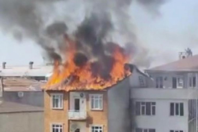 5 katlı binada korku dolu anlar! Cayır cayır yandı