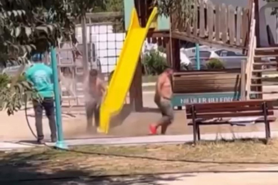Bursa'da çocuklar ilginç şekilde serinledi!