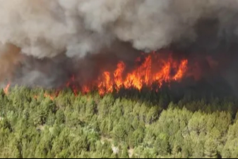 Karabük’te yangının çıktığı nokta kayda alındı