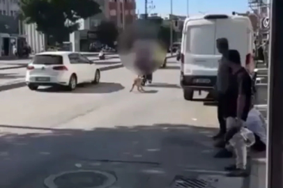Gaziantep'te motosikletin arkasına bağladıkları köpeği sürüklediler