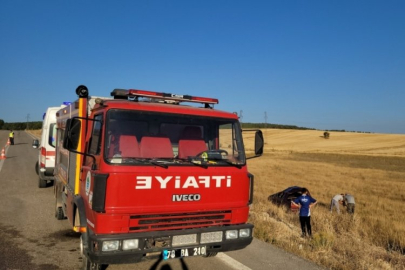 Takla atan otomobil tarlaya uçtu: 1'i ağır 5 yaralı
