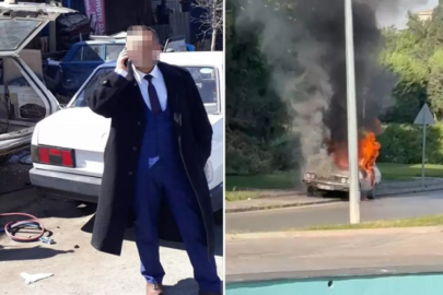 TBMM önünde beyaz Toros'u ateşe veren şahıs tanıdık çıktı!