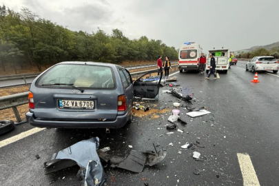 Düzce'de otoyolda zincirleme kaza: 1 ölü, 2 yaralı