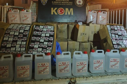 Fethiye'de 1 ton 100 litre etil alkol ve 1 ton 980 litre sahte şarap ele geçirildi