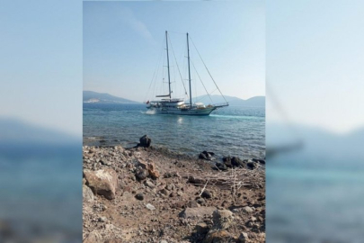 41 metrelik yelkenli tekne karaya oturdu