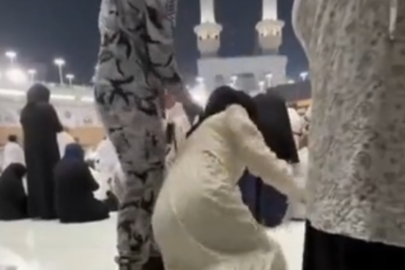 Kabe'de çekilen görüntüye tepki yağıyor