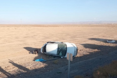 Takla atan araçtaki 6 kişi yaralandı!