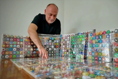 Oğluyla oynadığı gazoz kapaklarından dünya koleksiyonuna uzanan tutku