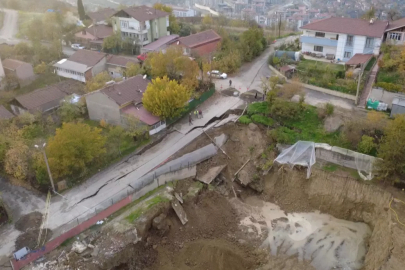 Karabük'te Okul Yapımı Sırasında Yol Çöktü