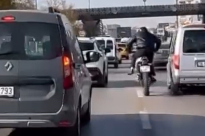 Bursa'da motosikleti at sürer gibi sürdü!